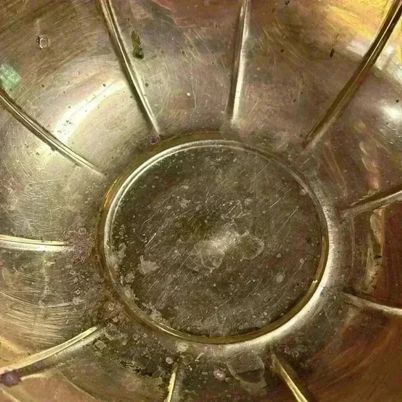 Vintage Tulip Bowl Scalloped Design W/Movable Handle '70's Grapes..Braided Rope - Picture 8 of 10